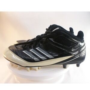 Adidas Scorch Football Cleats Mens 11.5 Black White Mid Top G22249 Athletic Shoe